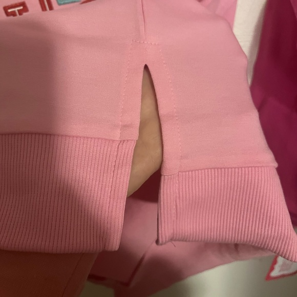 RICRAC & RUFFLES Embroidered Ho Ho Ho Lightweight Crewneck‎ Pink Women's Size XS - Picture 5 of 6